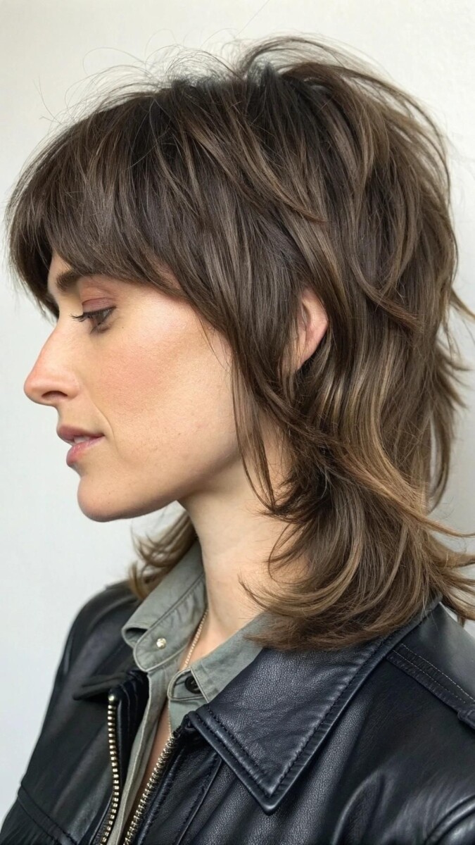 Coupe wolf cut femme