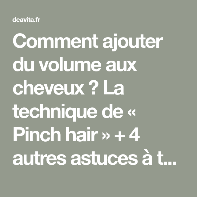 volume cheveux plats