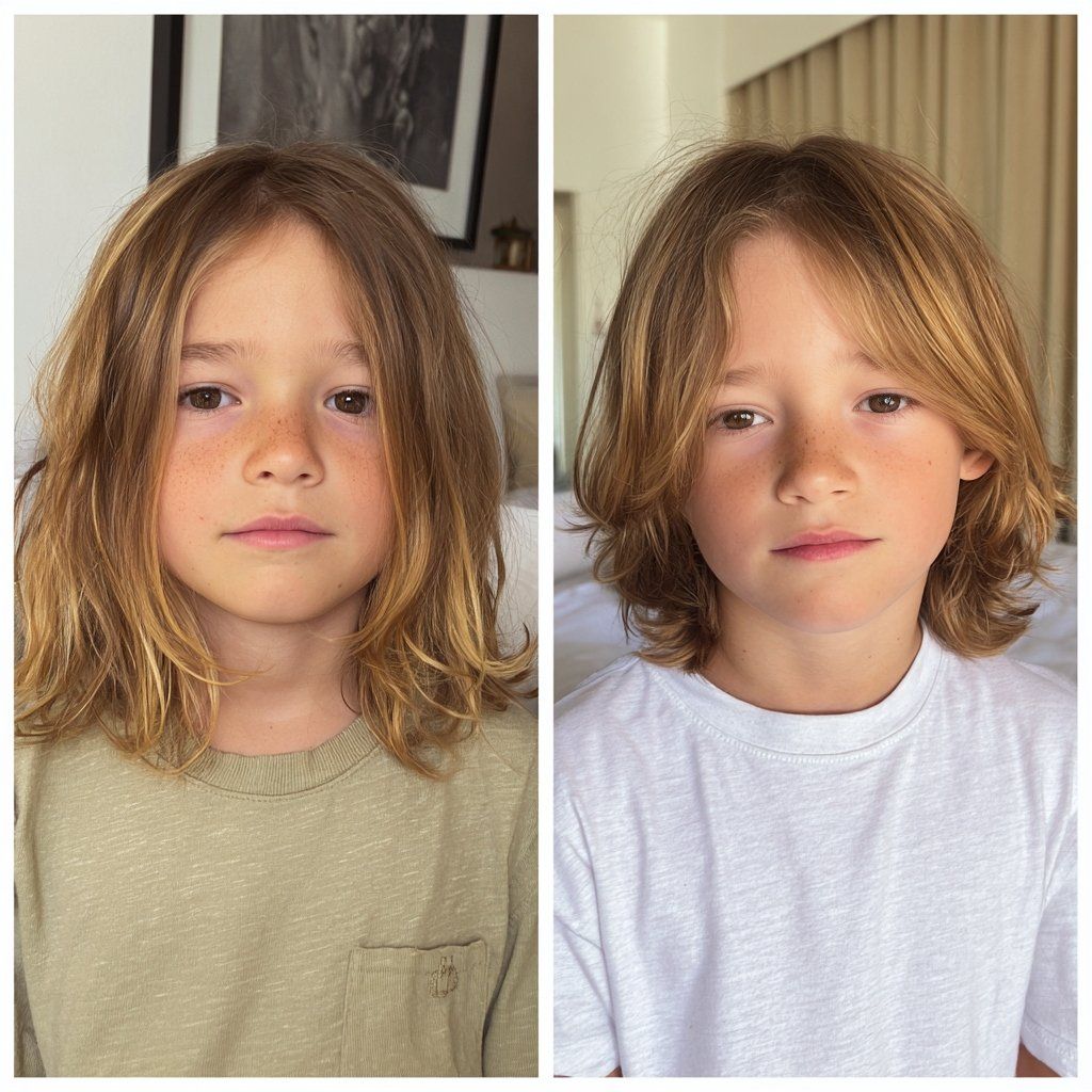 Coupe garçon cheveux mi-longs