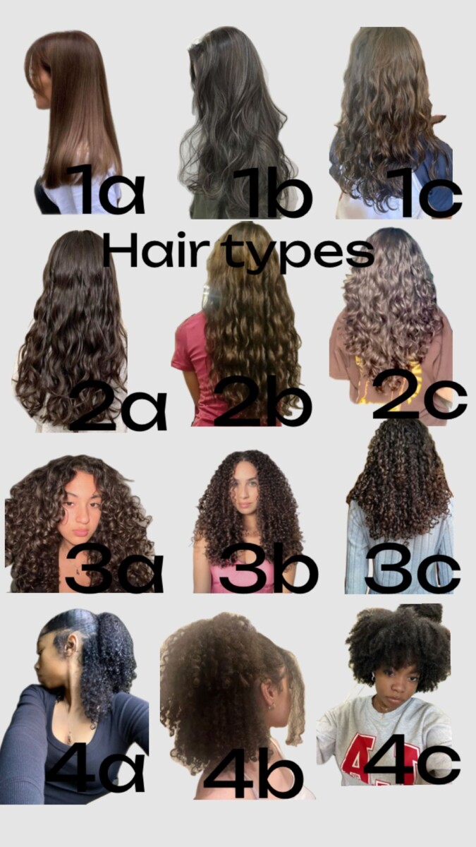 Types de cheveux 1a à 4c
