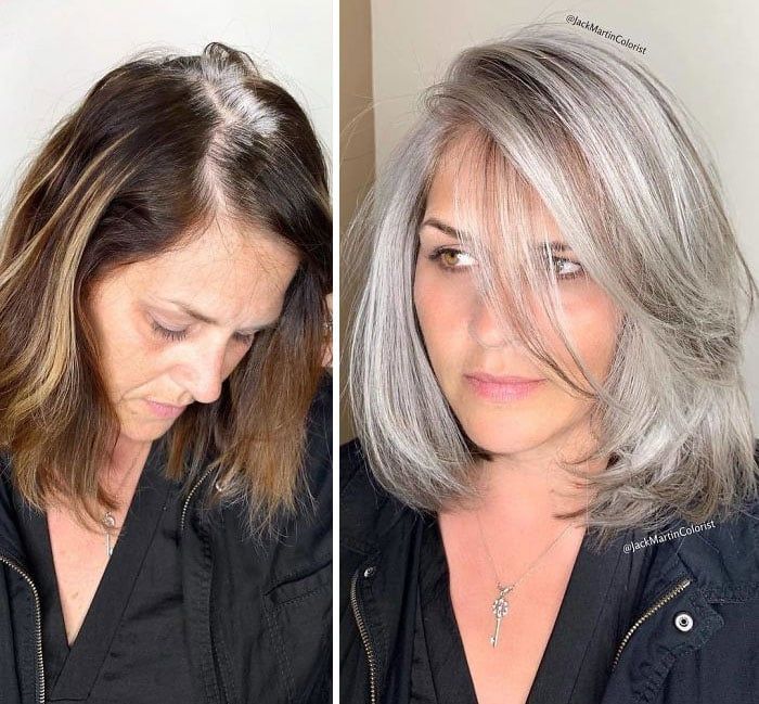 transition cheveux gris