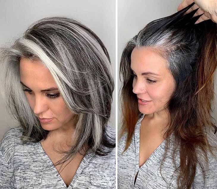 transition cheveux gris