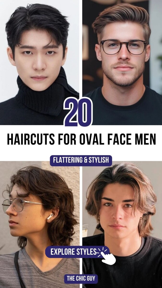 Cheveux longs homme visage ovale