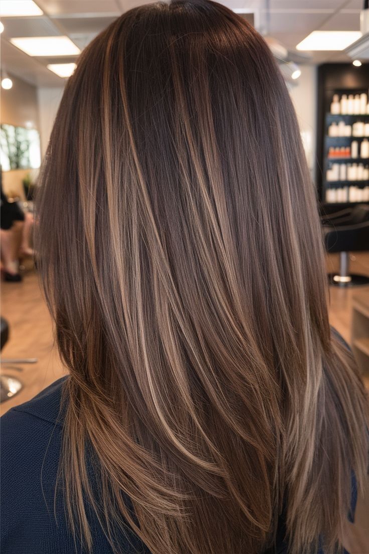 Balayage caramel cheveux bruns