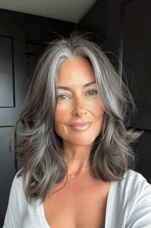 transition cheveux gris