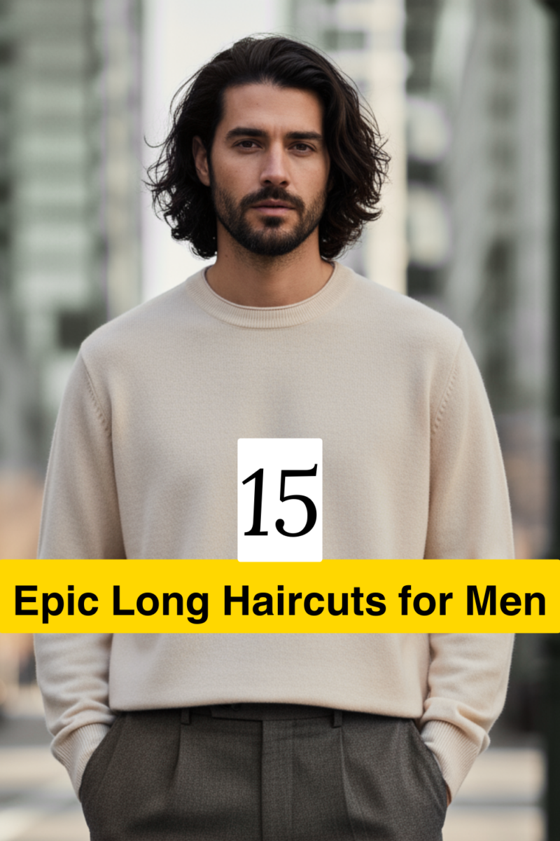 Cheveux longs homme visage ovale