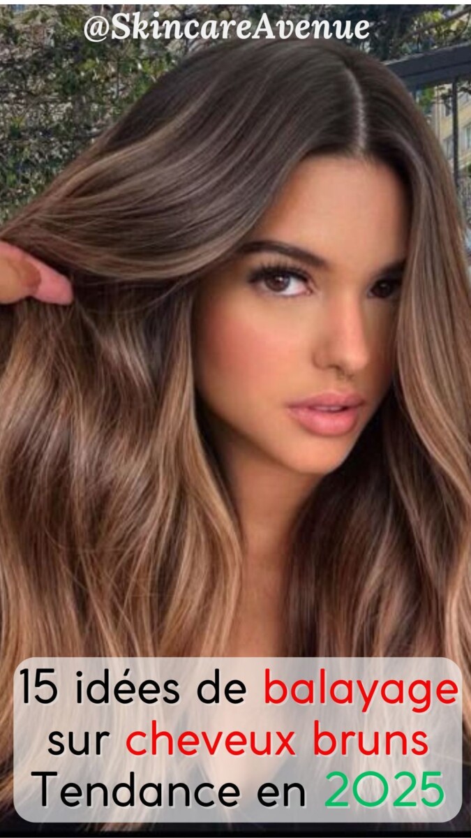 Balayage noisette cheveux châtains