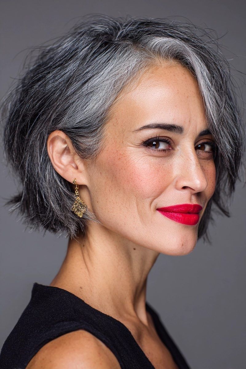 transition cheveux gris