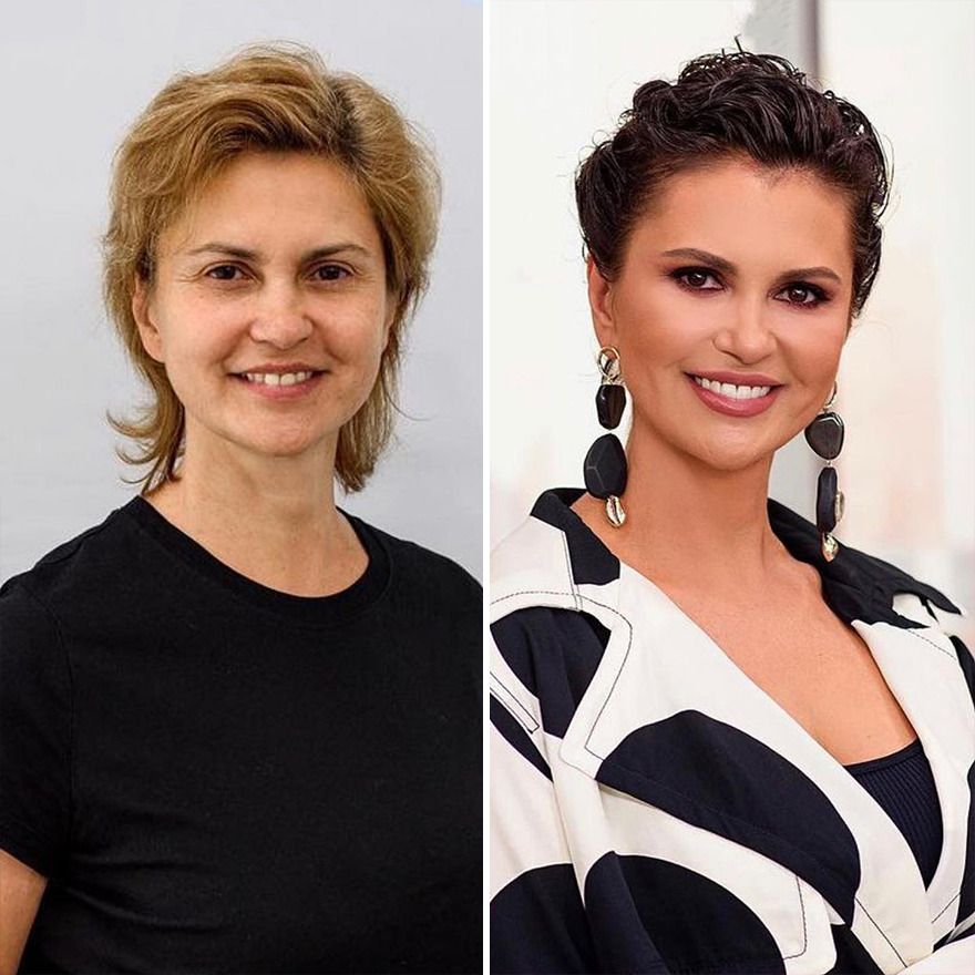 Avant après relooking coiffure