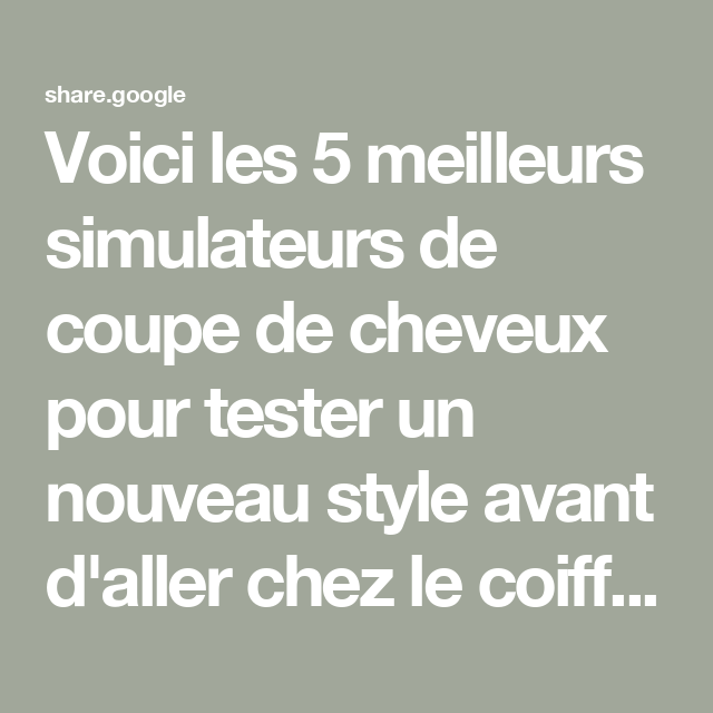 Simulateur coupe de cheveux application