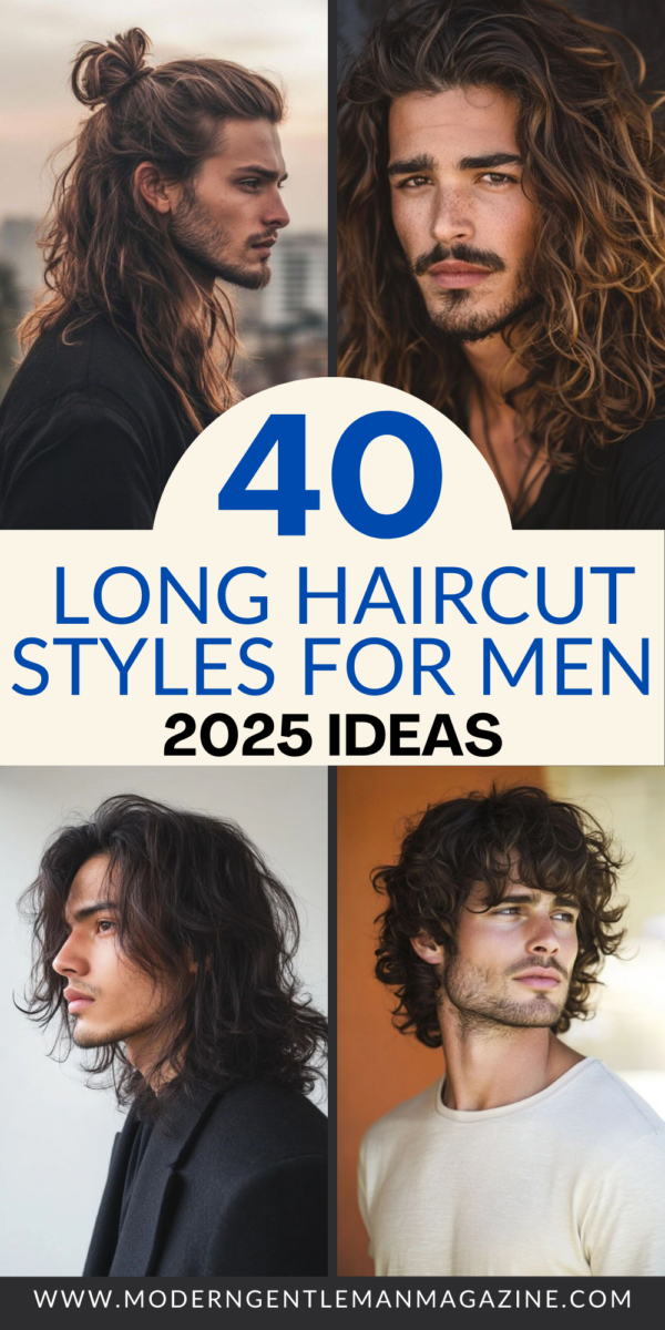 Cheveux longs homme visage ovale