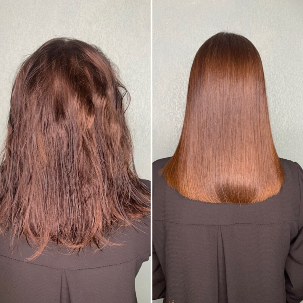 Lissage brésilien kératine résultat