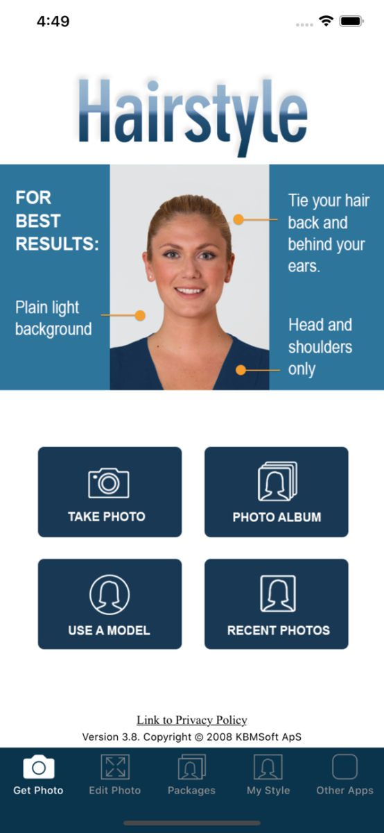 Simulateur coupe de cheveux application