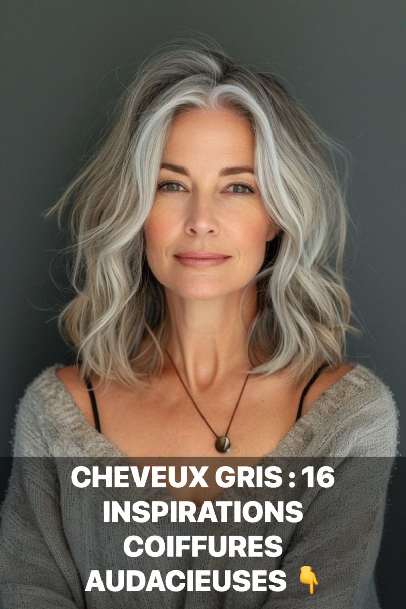 Transition cheveux gris femme